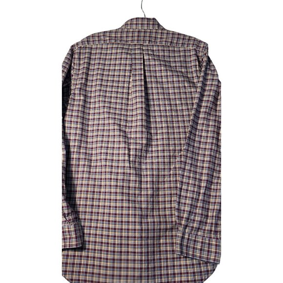Vintage Ralph Lauren Men’s Plaid LS Shirt Burgundy/Blue/Yellow Medium - Picture 7 of 7